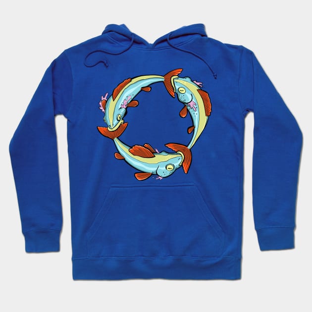 Three fishes in circle Hoodie by duxpavlic